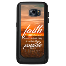 DistinctInk™ OtterBox Commuter Series Case for Apple iPhone or Samsung Galaxy - Luke 1:37 - Faith Does Not Make Things Easy, It Makes Them Possible