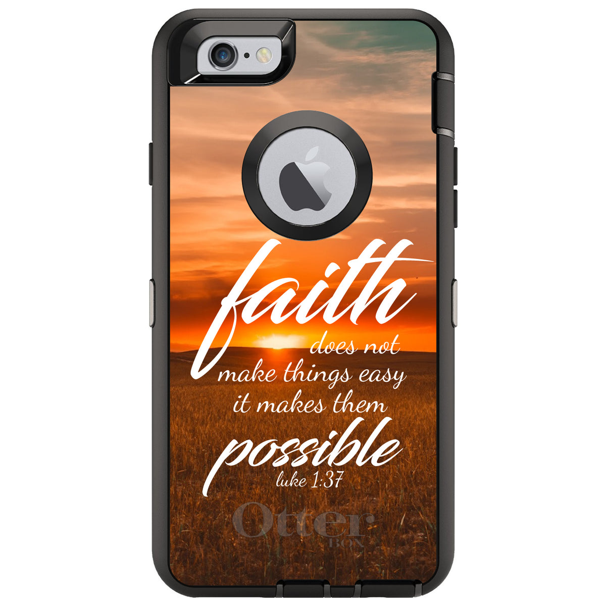 Luke 1:37, Faith Does Not Make Things Easy, It Makes Them Possible OtterBox Defender Case for iPhone & Galaxy, view 4