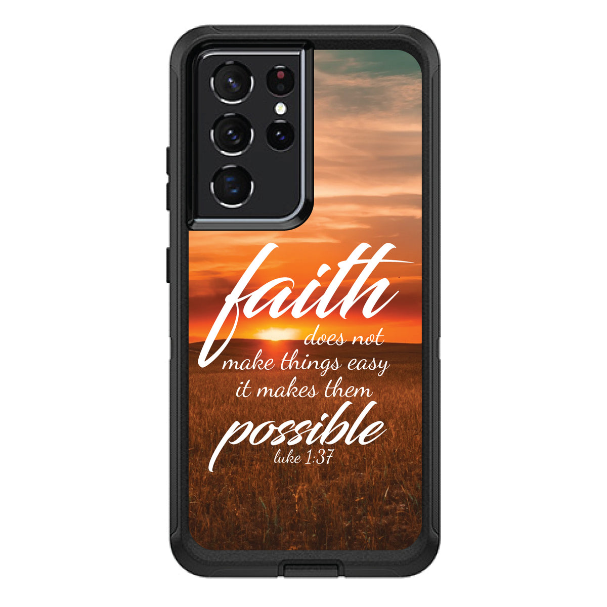 Luke 1:37, Faith Does Not Make Things Easy, It Makes Them Possible OtterBox Defender Case for iPhone & Galaxy, view 7