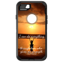 DistinctInk™ OtterBox Defender Series Case for Apple iPhone / Samsung Galaxy / Google Pixel - Philippians 4:13 - I can do everything through Him who gives me strength