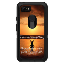 DistinctInk™ OtterBox Defender Series Case for Apple iPhone / Samsung Galaxy / Google Pixel - Philippians 4:13 - I can do everything through Him who gives me strength