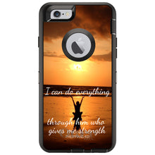DistinctInk™ OtterBox Defender Series Case for Apple iPhone / Samsung Galaxy / Google Pixel - Philippians 4:13 - I can do everything through Him who gives me strength