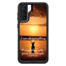 DistinctInk™ OtterBox Defender Series Case for Apple iPhone / Samsung Galaxy / Google Pixel - Philippians 4:13 - I can do everything through Him who gives me strength