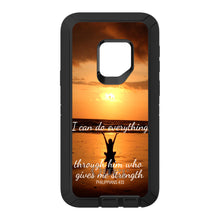 DistinctInk™ OtterBox Defender Series Case for Apple iPhone / Samsung Galaxy / Google Pixel - Philippians 4:13 - I can do everything through Him who gives me strength