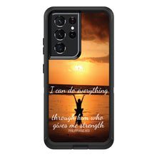 DistinctInk™ OtterBox Defender Series Case for Apple iPhone / Samsung Galaxy / Google Pixel - Philippians 4:13 - I can do everything through Him who gives me strength