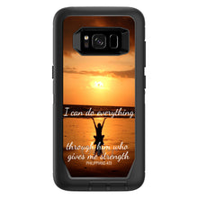 DistinctInk™ OtterBox Defender Series Case for Apple iPhone / Samsung Galaxy / Google Pixel - Philippians 4:13 - I can do everything through Him who gives me strength