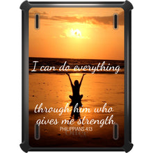 DistinctInk™ OtterBox Defender Series Case for Apple iPad / iPad Pro / iPad Air / iPad Mini - Philippians 4:13 - I can do everything through Him who gives me strength