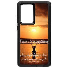 DistinctInk™ OtterBox Defender Series Case for Apple iPhone / Samsung Galaxy / Google Pixel - Philippians 4:13 - I can do everything through Him who gives me strength