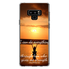 DistinctInk® Clear Shockproof Hybrid Case for Apple iPhone / Samsung Galaxy / Google Pixel - Philippians 4:13 - I can do everything through Him who gives me strength