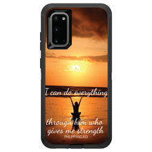 DistinctInk™ OtterBox Defender Series Case for Apple iPhone / Samsung Galaxy / Google Pixel - Philippians 4:13 - I can do everything through Him who gives me strength