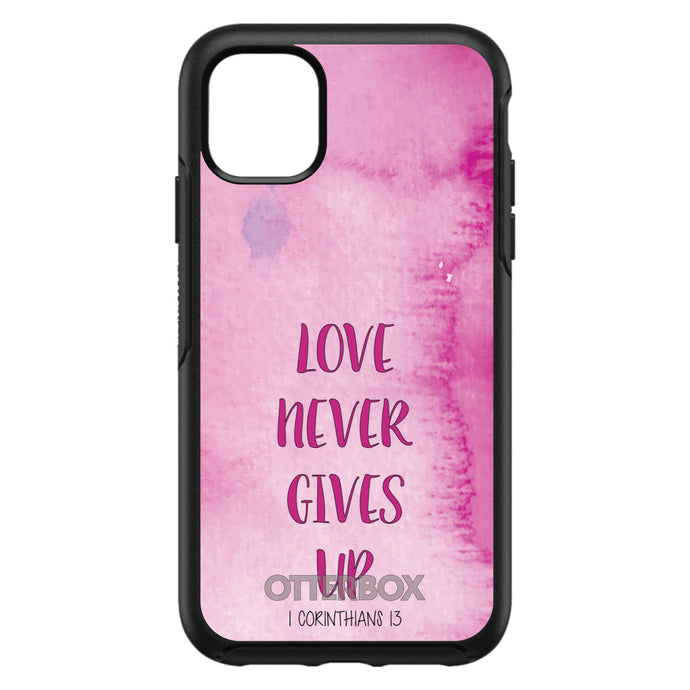 DistinctInk™ OtterBox Symmetry Series Case for Apple iPhone / Samsung Galaxy / Google Pixel - 1 Corinthians 13 - Love Never Gives Up