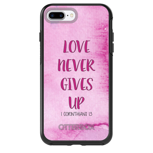 1 Corinthians 13, Love Never Gives Up OtterBox Symmetry Case for iPhone & Galaxy, view 2