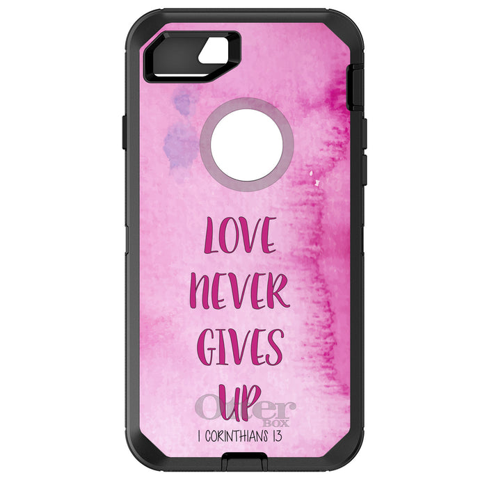 DistinctInk™ OtterBox Defender Series Case for Apple iPhone / Samsung Galaxy / Google Pixel - 1 Corinthians 13 - Love Never Gives Up