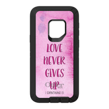 DistinctInk™ OtterBox Defender Series Case for Apple iPhone / Samsung Galaxy / Google Pixel - 1 Corinthians 13 - Love Never Gives Up