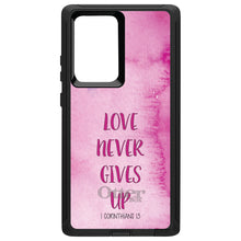 DistinctInk™ OtterBox Defender Series Case for Apple iPhone / Samsung Galaxy / Google Pixel - 1 Corinthians 13 - Love Never Gives Up