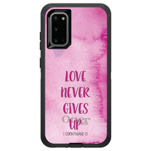 DistinctInk™ OtterBox Defender Series Case for Apple iPhone / Samsung Galaxy / Google Pixel - 1 Corinthians 13 - Love Never Gives Up