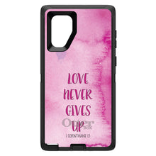 DistinctInk™ OtterBox Defender Series Case for Apple iPhone / Samsung Galaxy / Google Pixel - 1 Corinthians 13 - Love Never Gives Up
