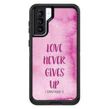 DistinctInk™ OtterBox Defender Series Case for Apple iPhone / Samsung Galaxy / Google Pixel - 1 Corinthians 13 - Love Never Gives Up