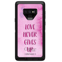 DistinctInk™ OtterBox Defender Series Case for Apple iPhone / Samsung Galaxy / Google Pixel - 1 Corinthians 13 - Love Never Gives Up