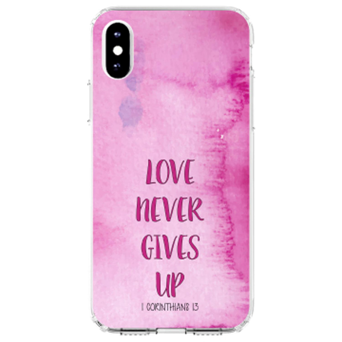 1 Corinthians 13, Love Never Gives Up Clear Shockproof iPhone Case, view 4
