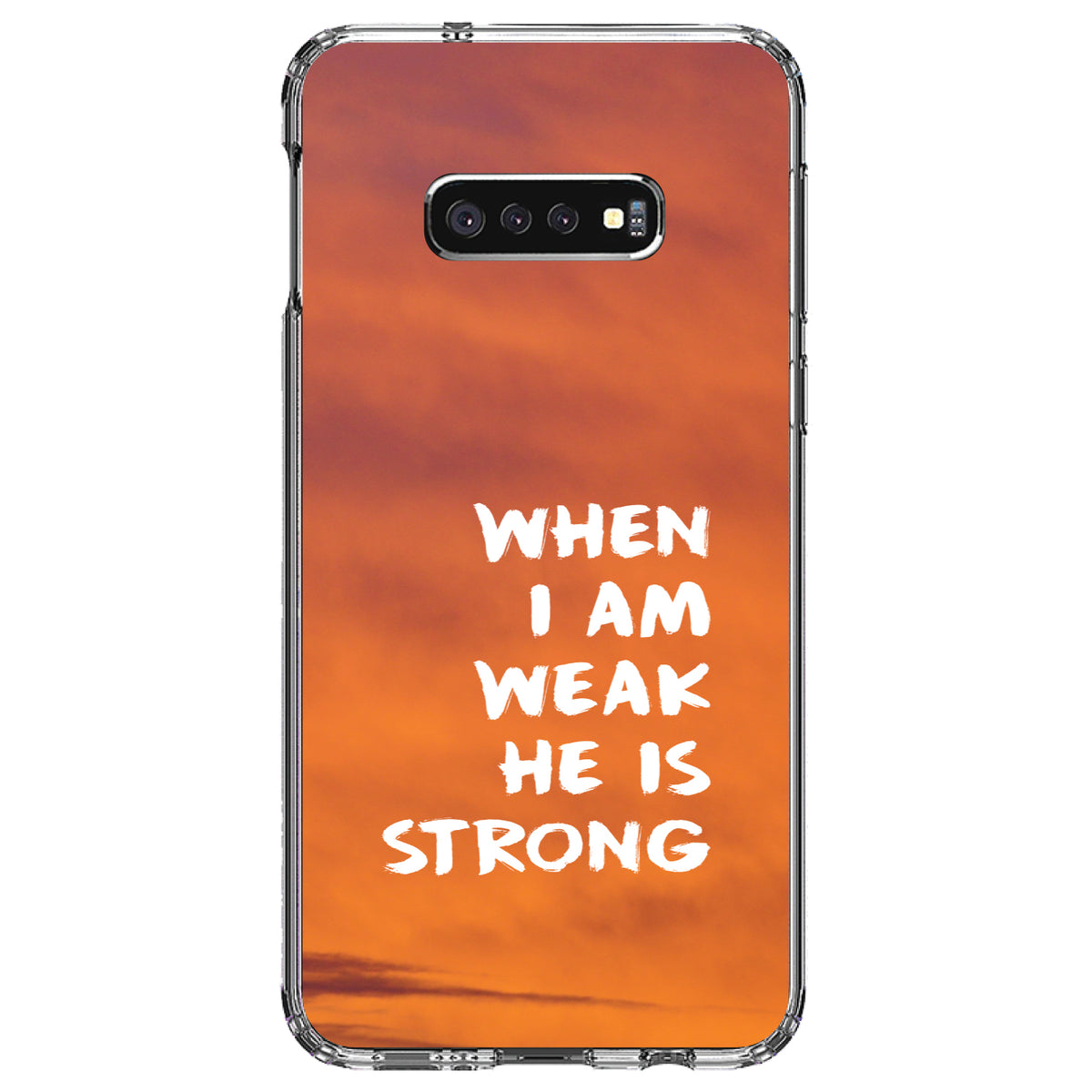 When I Am Weak, He Is Strong Clear Shockproof iPhone Case, view 18
