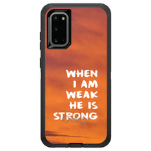 DistinctInk™ OtterBox Defender Series Case for Apple iPhone / Samsung Galaxy / Google Pixel - When I Am Weak, He Is Strong
