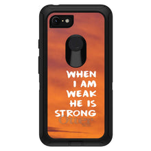 DistinctInk™ OtterBox Defender Series Case for Apple iPhone / Samsung Galaxy / Google Pixel - When I Am Weak, He Is Strong