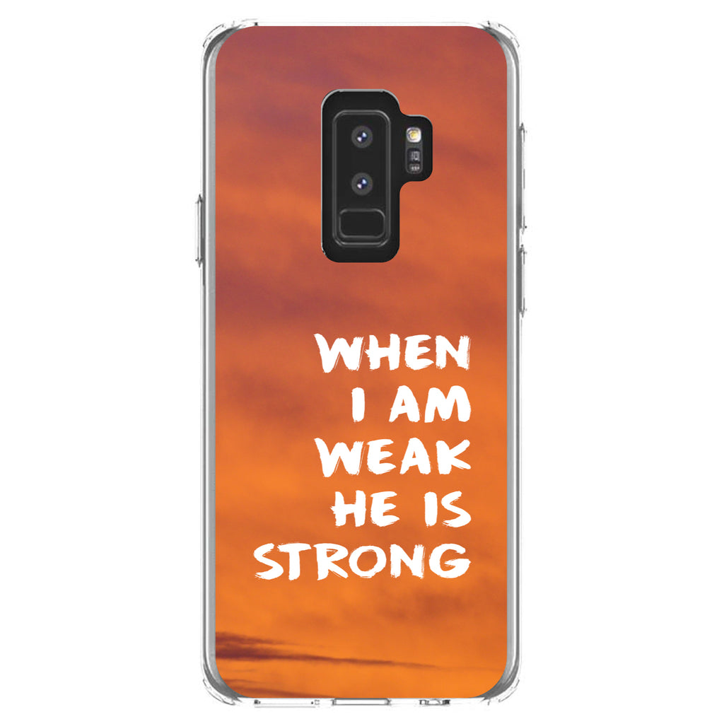 When I Am Weak, He Is Strong Clear Shockproof iPhone Case, view 20
