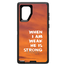 DistinctInk™ OtterBox Defender Series Case for Apple iPhone / Samsung Galaxy / Google Pixel - When I Am Weak, He Is Strong