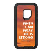 DistinctInk™ OtterBox Defender Series Case for Apple iPhone / Samsung Galaxy / Google Pixel - When I Am Weak, He Is Strong