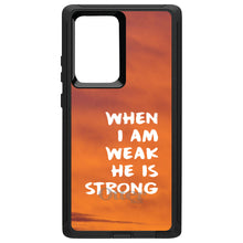 DistinctInk™ OtterBox Defender Series Case for Apple iPhone / Samsung Galaxy / Google Pixel - When I Am Weak, He Is Strong
