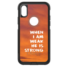 DistinctInk OtterBox Commuter Series Case for Apple iPhone or Samsung Galaxy - When I Am Weak, He Is Strong