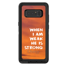 DistinctInk™ OtterBox Defender Series Case for Apple iPhone / Samsung Galaxy / Google Pixel - When I Am Weak, He Is Strong