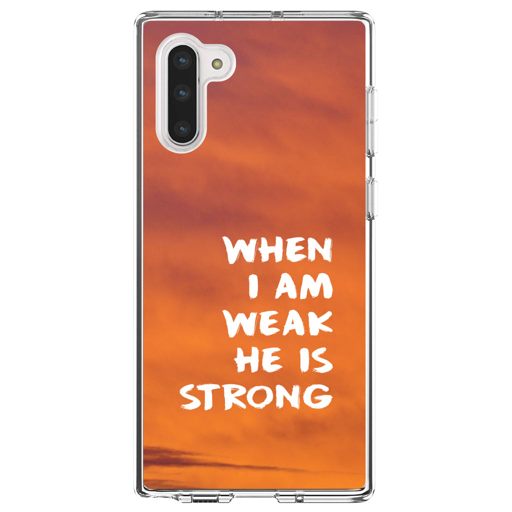 When I Am Weak, He Is Strong Clear Shockproof iPhone Case, view 9