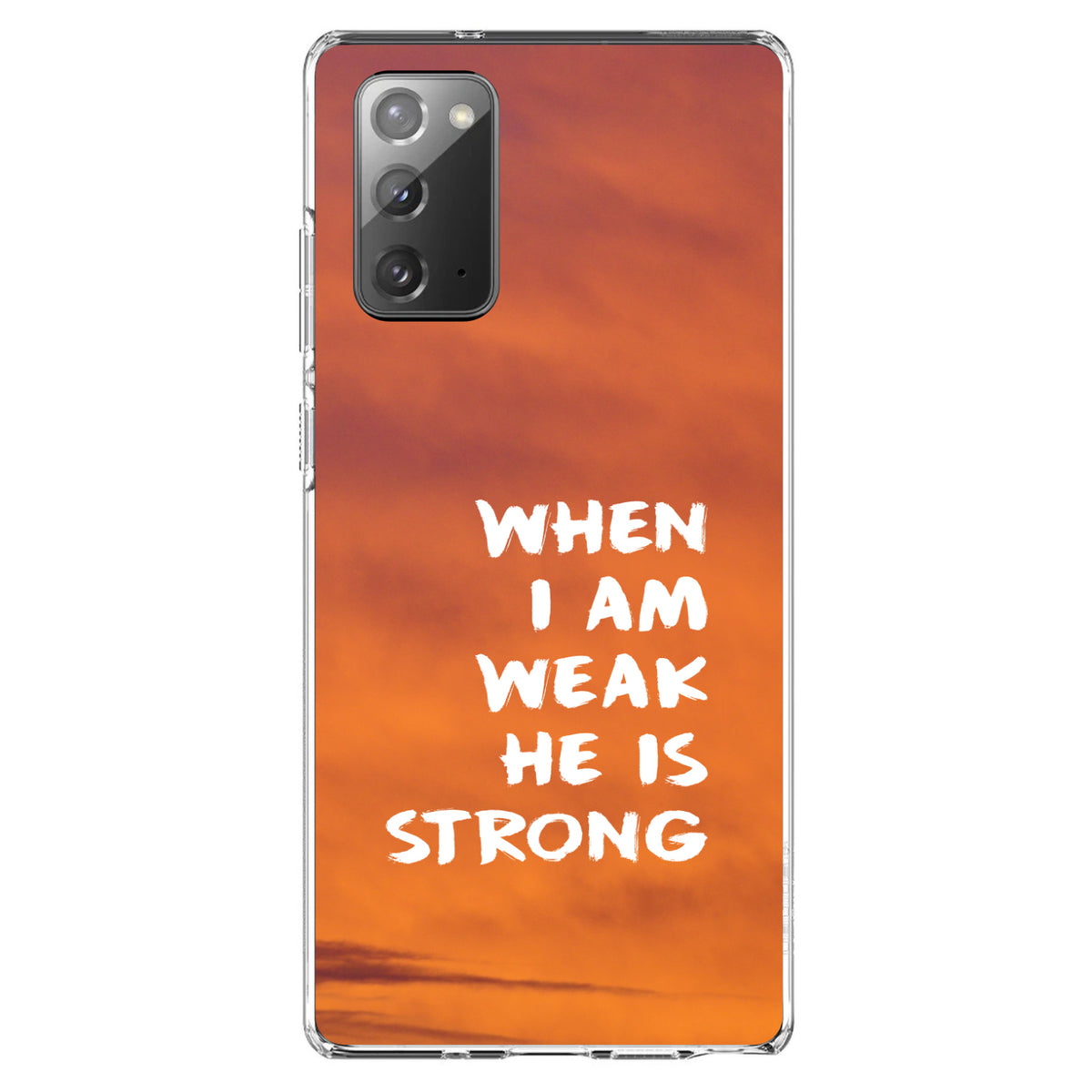 When I Am Weak, He Is Strong Clear Shockproof iPhone Case, view 8
