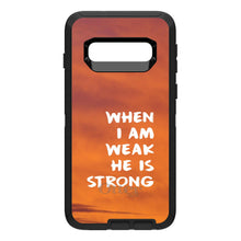 DistinctInk™ OtterBox Defender Series Case for Apple iPhone / Samsung Galaxy / Google Pixel - When I Am Weak, He Is Strong