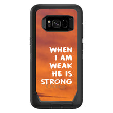 DistinctInk™ OtterBox Defender Series Case for Apple iPhone / Samsung Galaxy / Google Pixel - When I Am Weak, He Is Strong