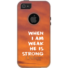DistinctInk OtterBox Commuter Series Case for Apple iPhone or Samsung Galaxy - When I Am Weak, He Is Strong