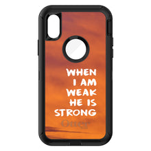 DistinctInk™ OtterBox Defender Series Case for Apple iPhone / Samsung Galaxy / Google Pixel - When I Am Weak, He Is Strong