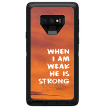 DistinctInk™ OtterBox Defender Series Case for Apple iPhone / Samsung Galaxy / Google Pixel - When I Am Weak, He Is Strong