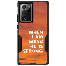 DistinctInk OtterBox Commuter Series Case for Apple iPhone or Samsung Galaxy - When I Am Weak, He Is Strong