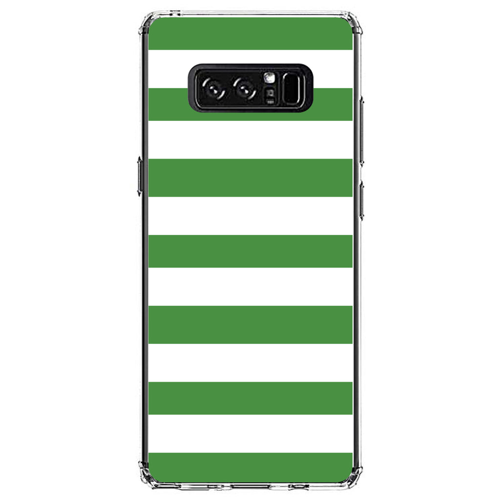 Green & White Bold Horizontal Stripes Clear Shockproof iPhone Case, view 12