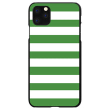 DistinctInk® Hard Plastic Snap-On Case for Apple iPhone or Samsung Galaxy - Green & White Bold Stripes