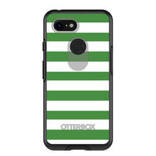 DistinctInk™ OtterBox Symmetry Series Case for Apple iPhone / Samsung Galaxy / Google Pixel - Green & White Bold Stripes