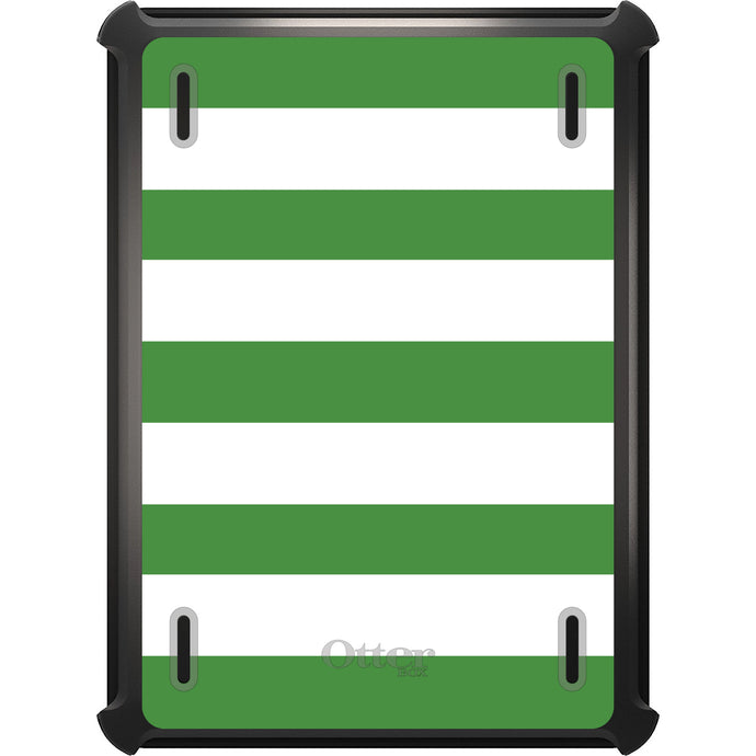 DistinctInk™ OtterBox Defender Series Case for Apple iPad / iPad Pro / iPad Air / iPad Mini - Green & White Bold Stripes