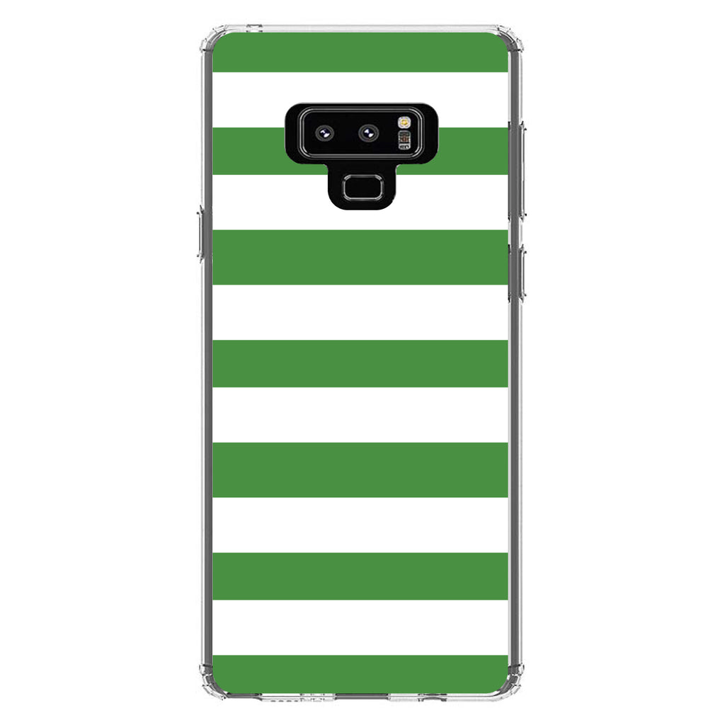 Green & White Bold Horizontal Stripes Clear Shockproof iPhone Case, view 11