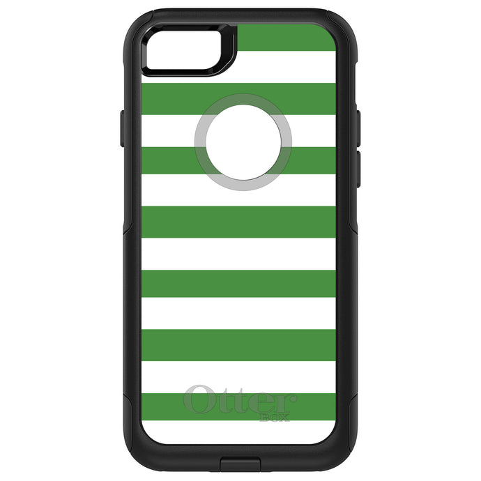 DistinctInk OtterBox Commuter Series Case for Apple iPhone or Samsung Galaxy - Green & White Bold Stripes