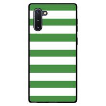 DistinctInk® Hard Plastic Snap-On Case for Apple iPhone or Samsung Galaxy - Green & White Bold Stripes