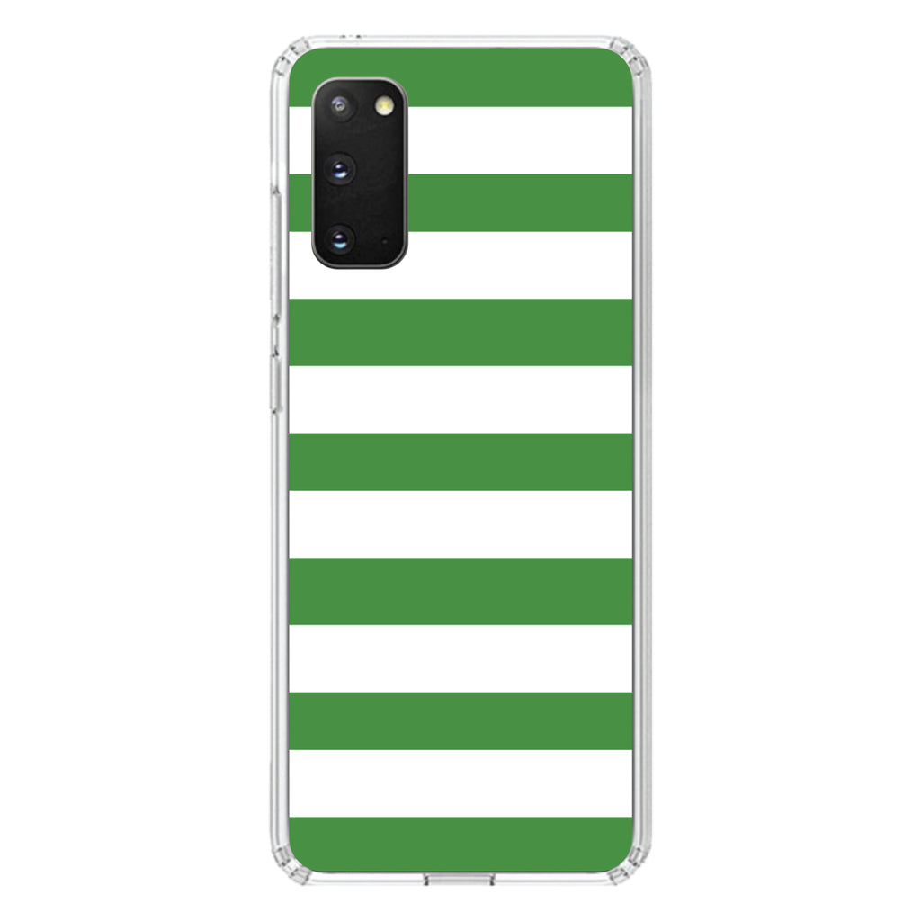 Green & White Bold Horizontal Stripes Clear Shockproof iPhone Case, view 14
