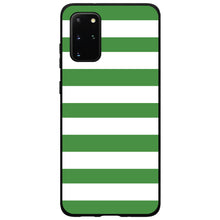 DistinctInk® Hard Plastic Snap-On Case for Apple iPhone or Samsung Galaxy - Green & White Bold Stripes